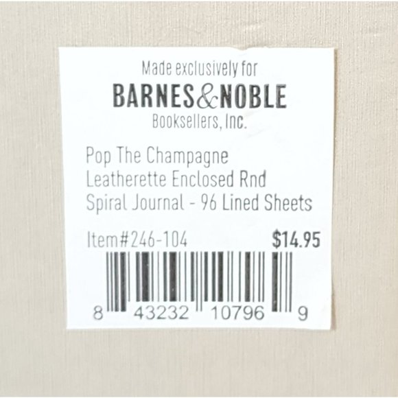 Pop the Champagne Leatherette Journal with Enclosed Spiral 6 x 8 Notebook NEW - Picture 6 of 6